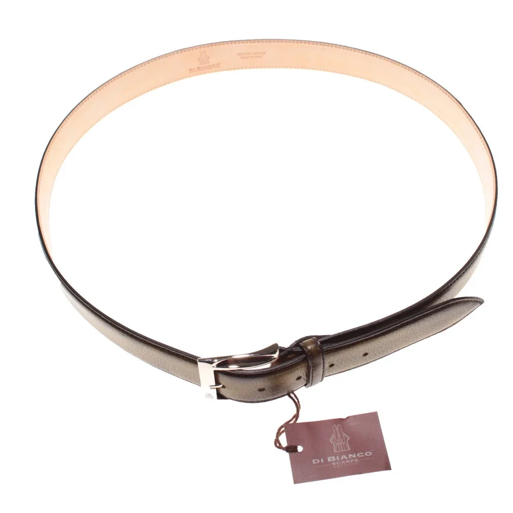 Di Bianco NWT Cut to Size Dress Belt In Green Pebbled Leather One Size